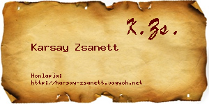 Karsay Zsanett névjegykártya